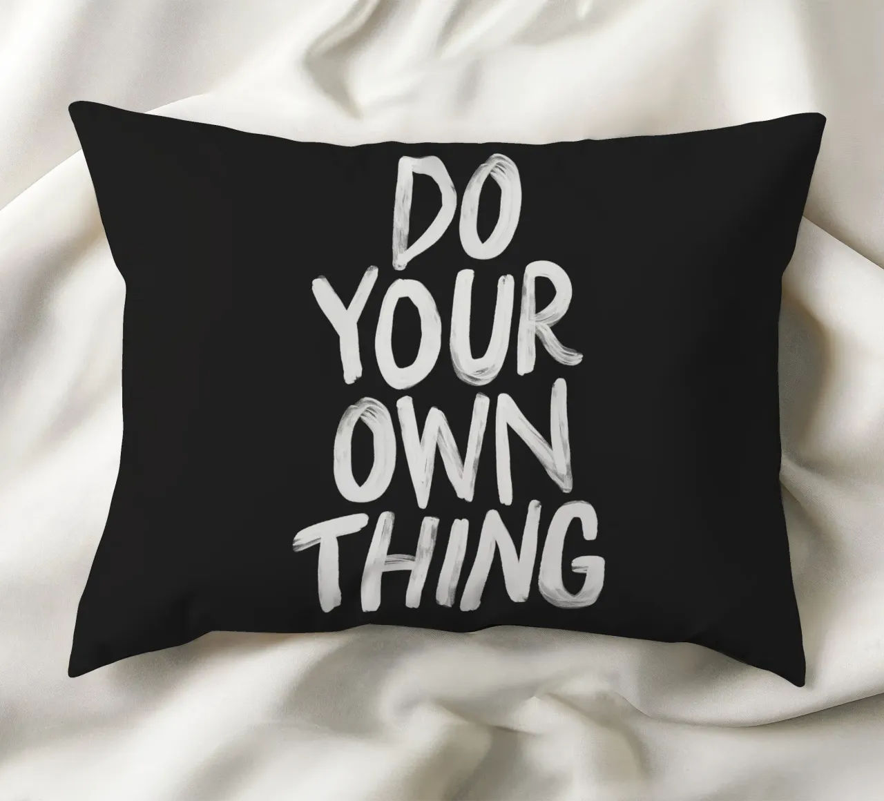 Do Your Own Thing Motivational Monochrome Typography Print decorative cushion by THE MOTIVATED TYPE
