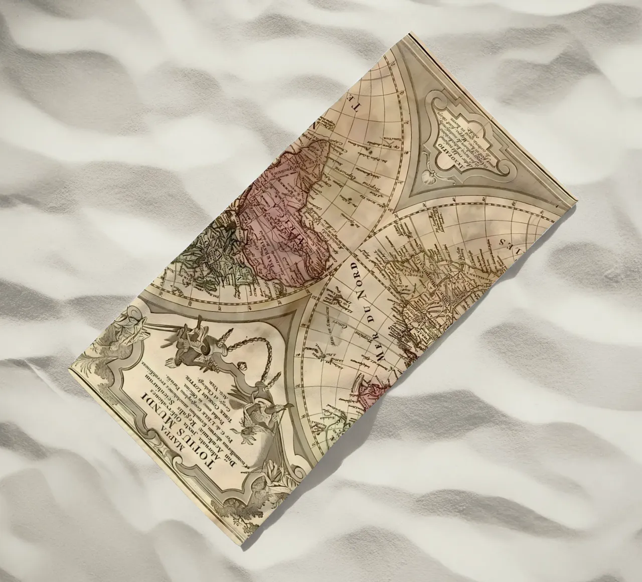 Mappa del mondo d'epoca telo mare da Delaplane