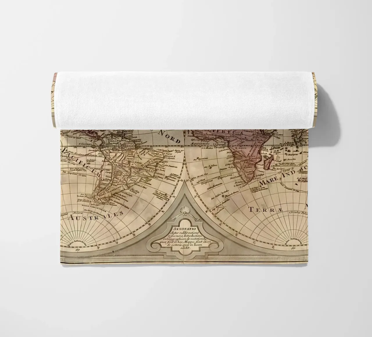 Mappa del mondo d'epoca telo mare da Delaplane
