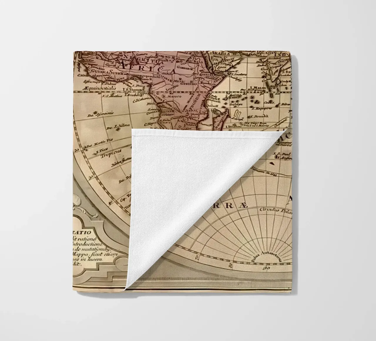 Mappa del mondo d'epoca telo mare da Delaplane