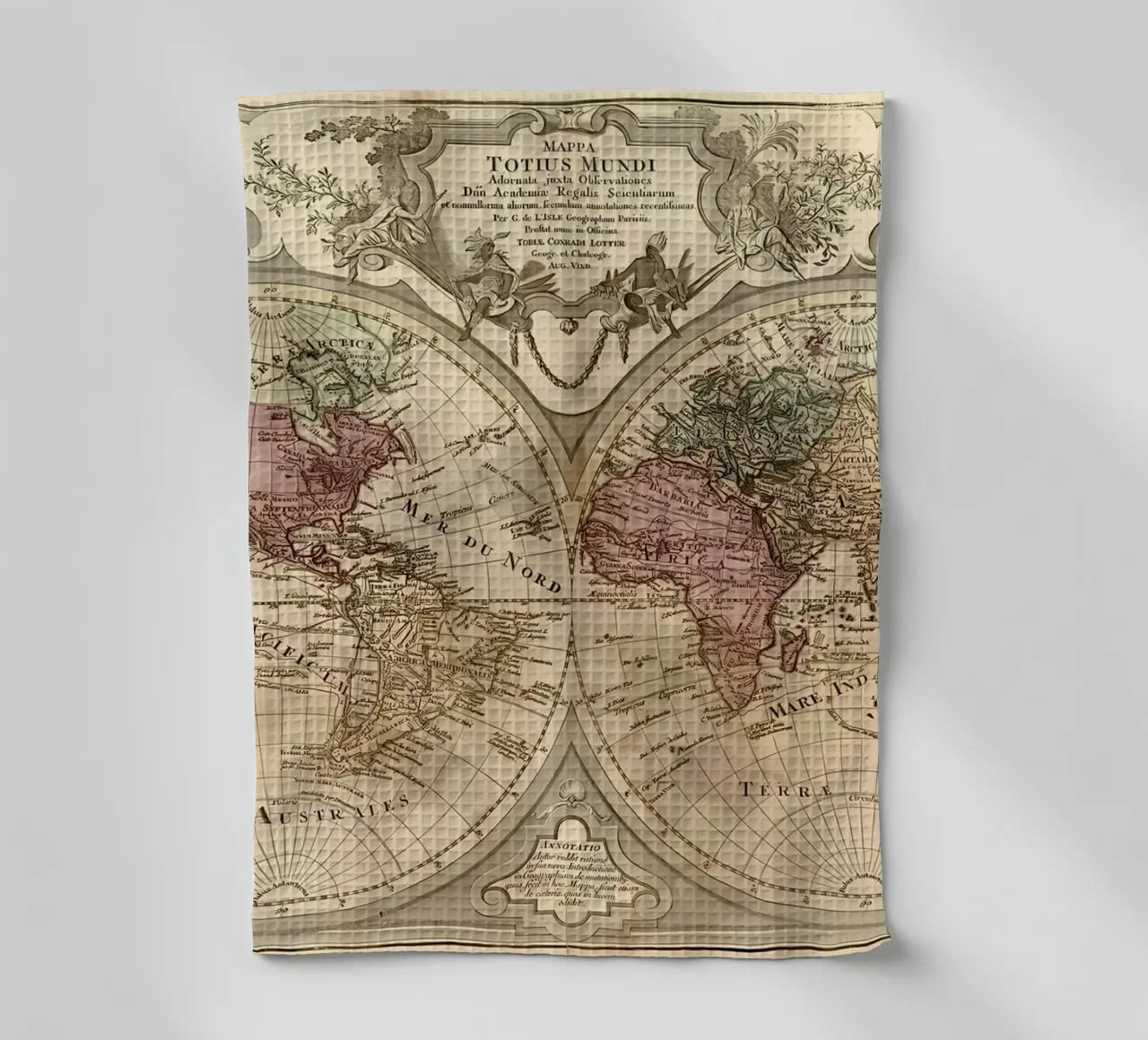 Mappa del mondo d'epoca canovaccio da cucina da Delaplane
