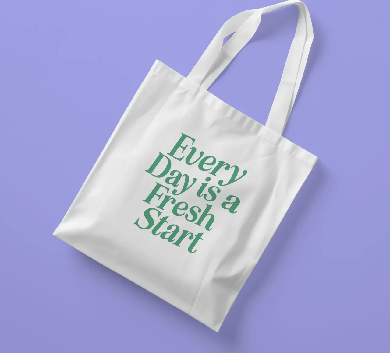Every Day is a Fresh Start Optimistic Green Calming Cream tote bag by THE MOTIVATED TYPE