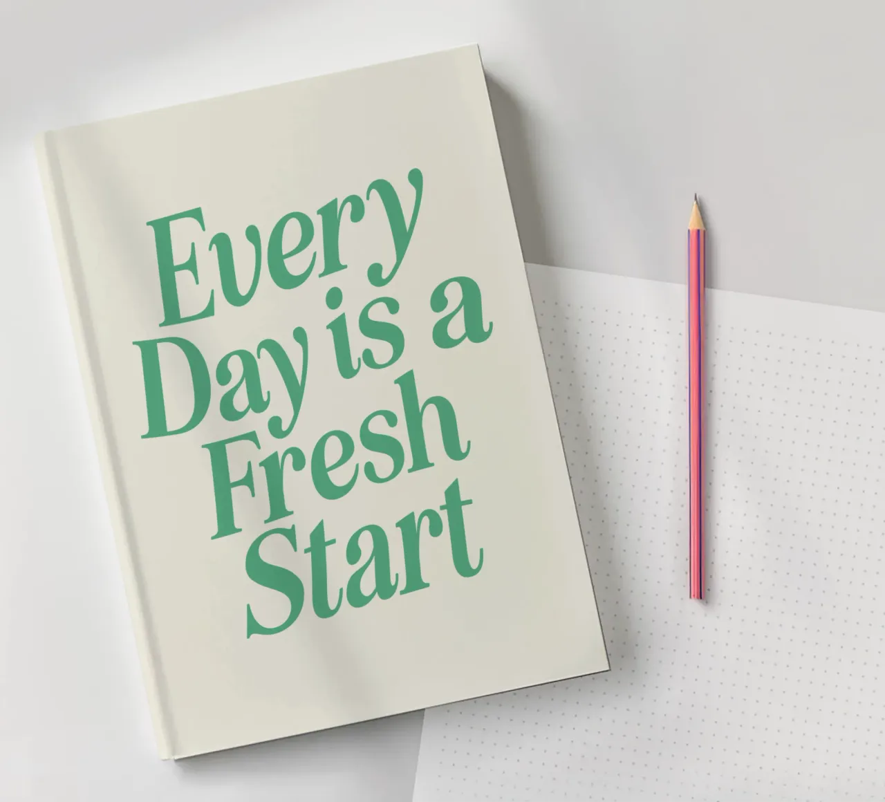 Every Day is a Fresh Start Optimistic Green Calming Cream notebook by THE MOTIVATED TYPE