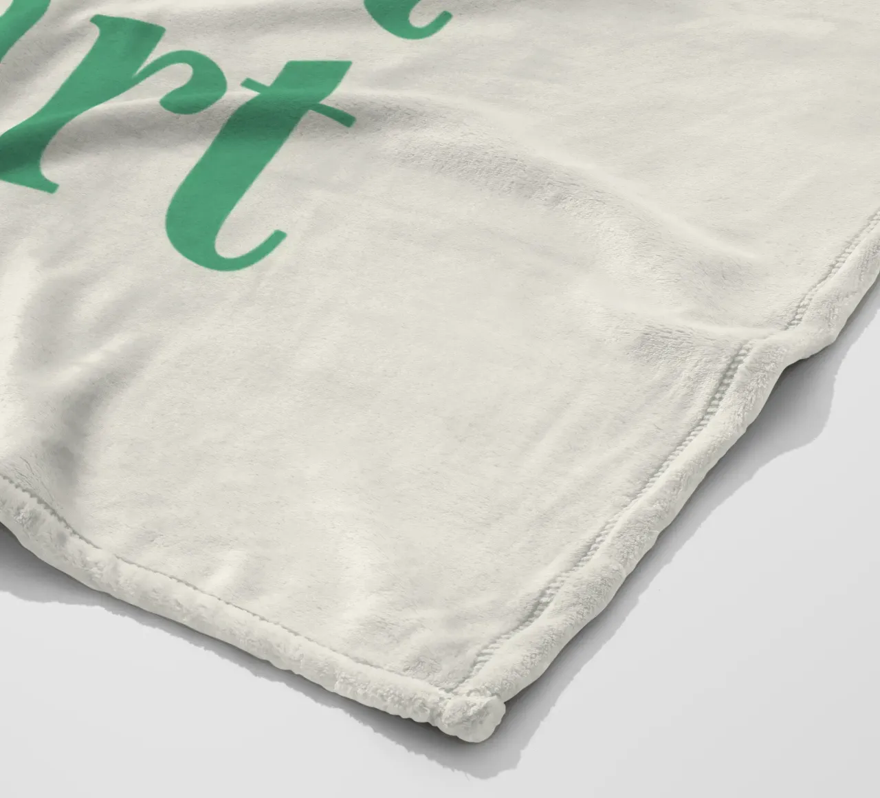 Every Day is a Fresh Start Optimistic Green Calming Cream fleece blanket by THE MOTIVATED TYPE