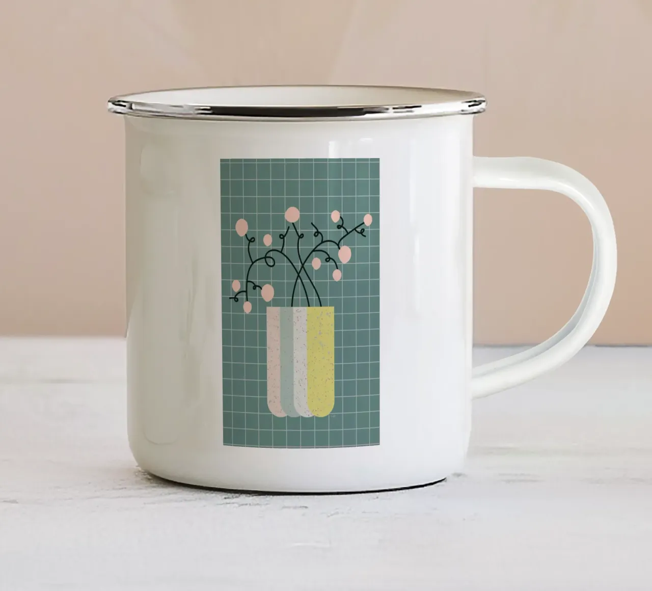 Flower Vase tazza in smalto da Linda Gobeta