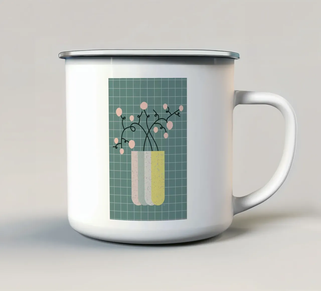 Flower Vase tazza in smalto da Linda Gobeta