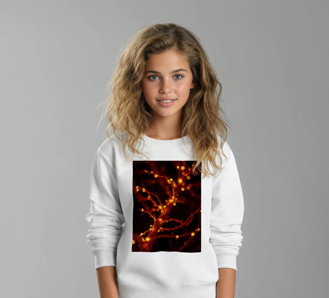 Lo scintillio delle luci calde su un ramo dell'albero crea un'atmosfera accogliente felpa bambino da DesignDoodle