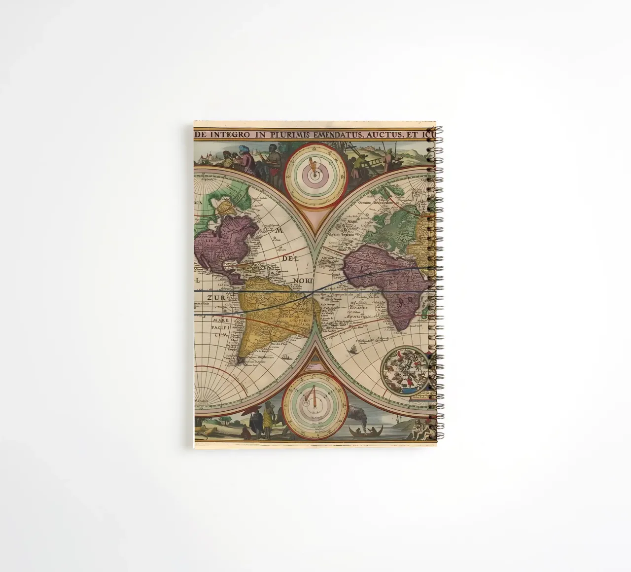Alte Weltkarte Ringbuch von Delaplane