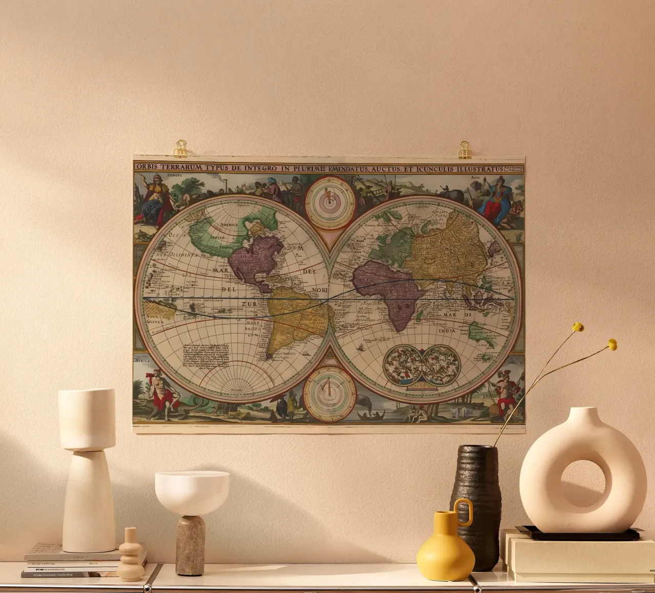 Vintage Map of the World poster by Delaplane