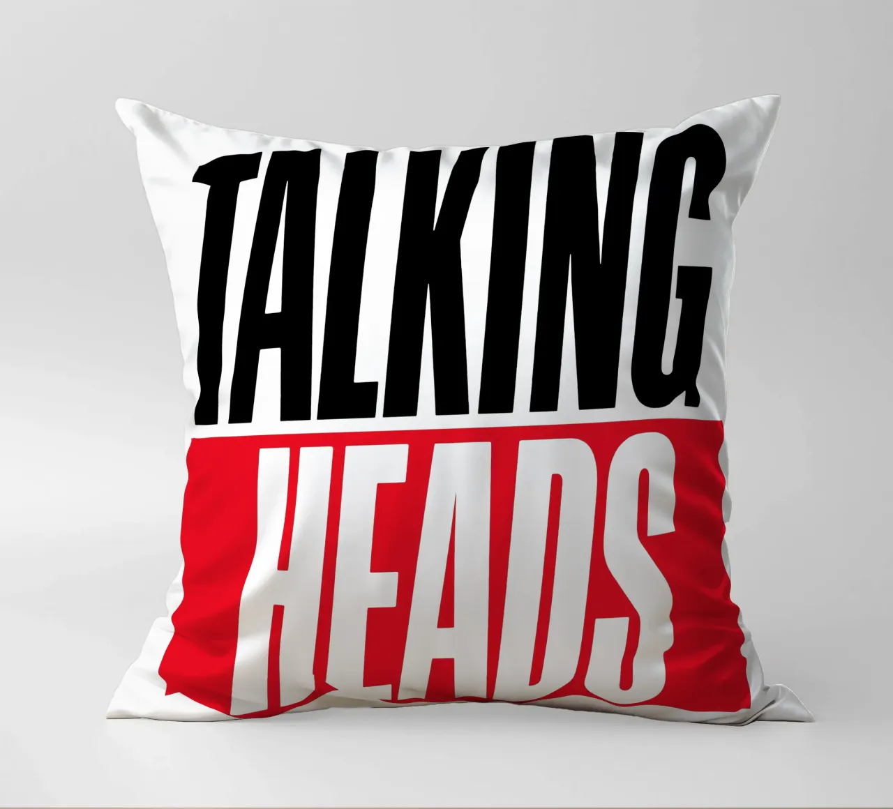 Talking Heads decorative cushion by Jason Lavelle