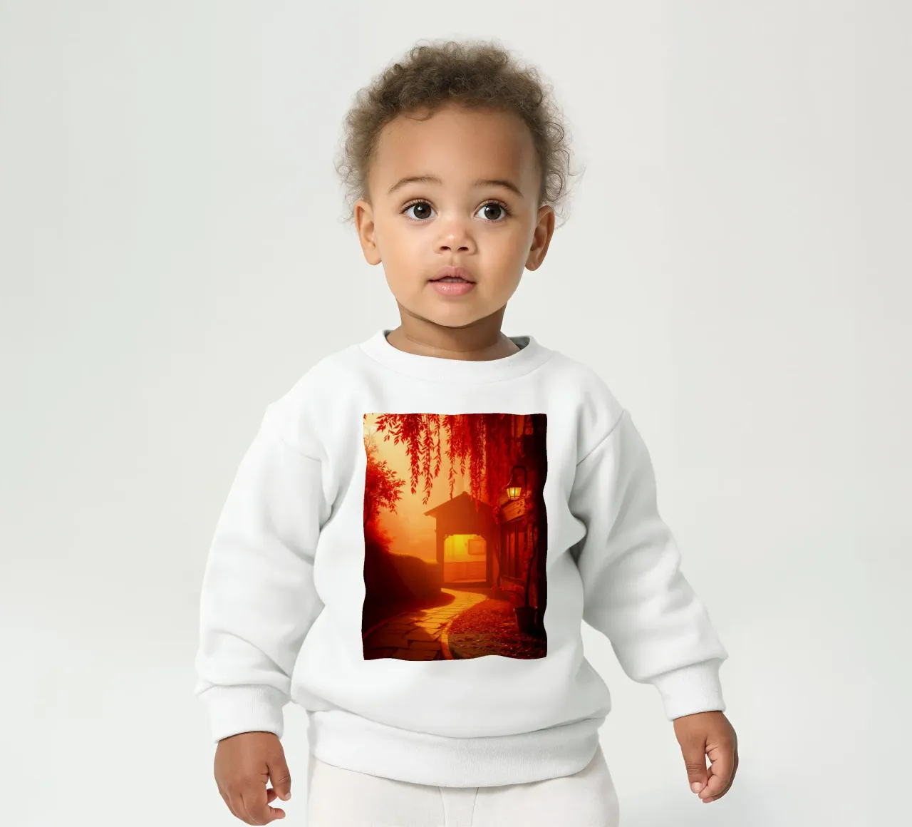 Stupendo sentiero autunnale che conduce all'accogliente rifugio felpa neonato da DesignDoodle