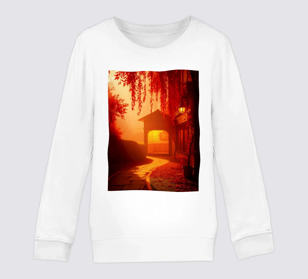 Stupendo sentiero autunnale che conduce all'accogliente rifugio felpa bambino da DesignDoodle