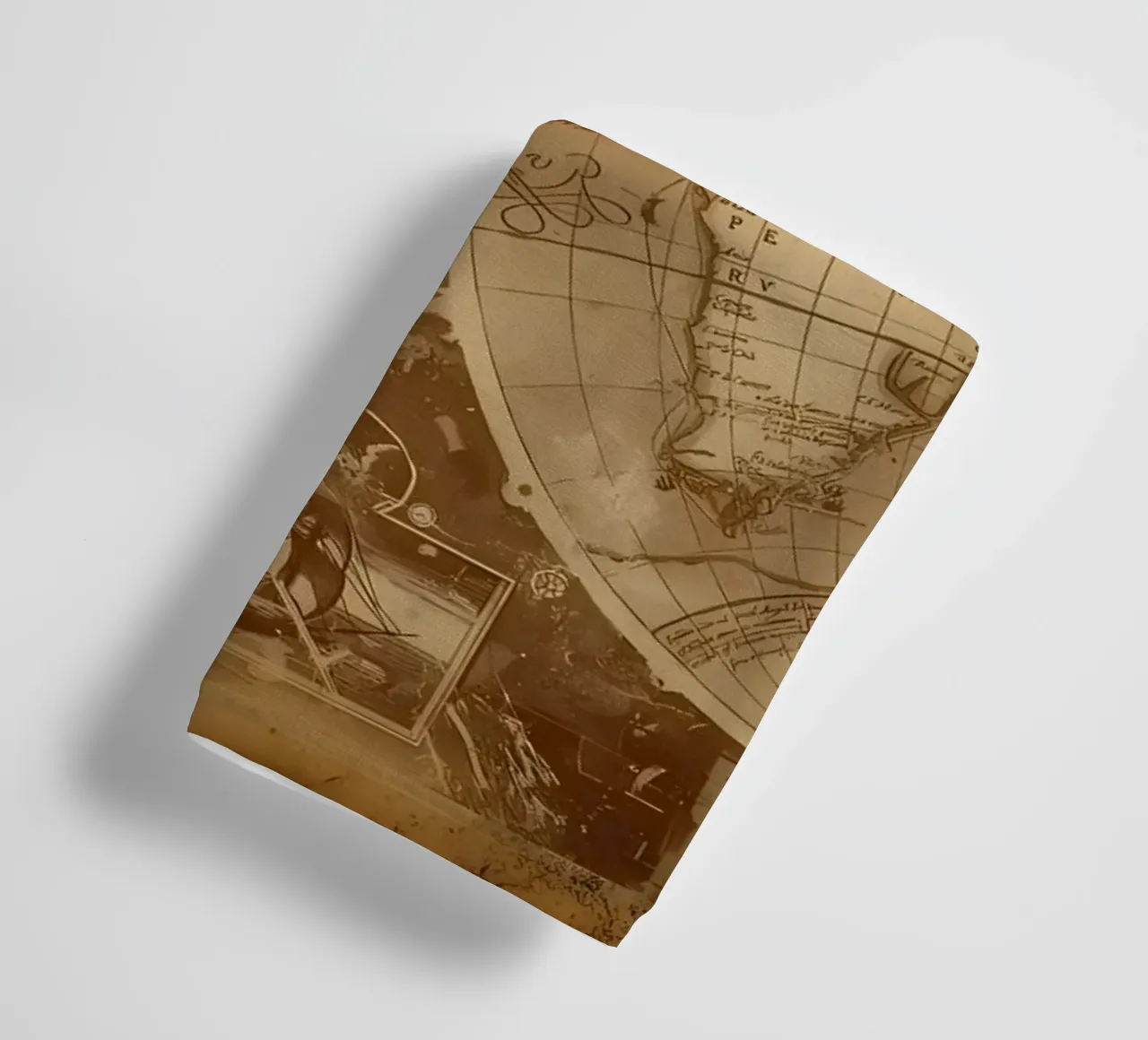 Mappa del mondo d'epoca asciugamano da bagno da Delaplane