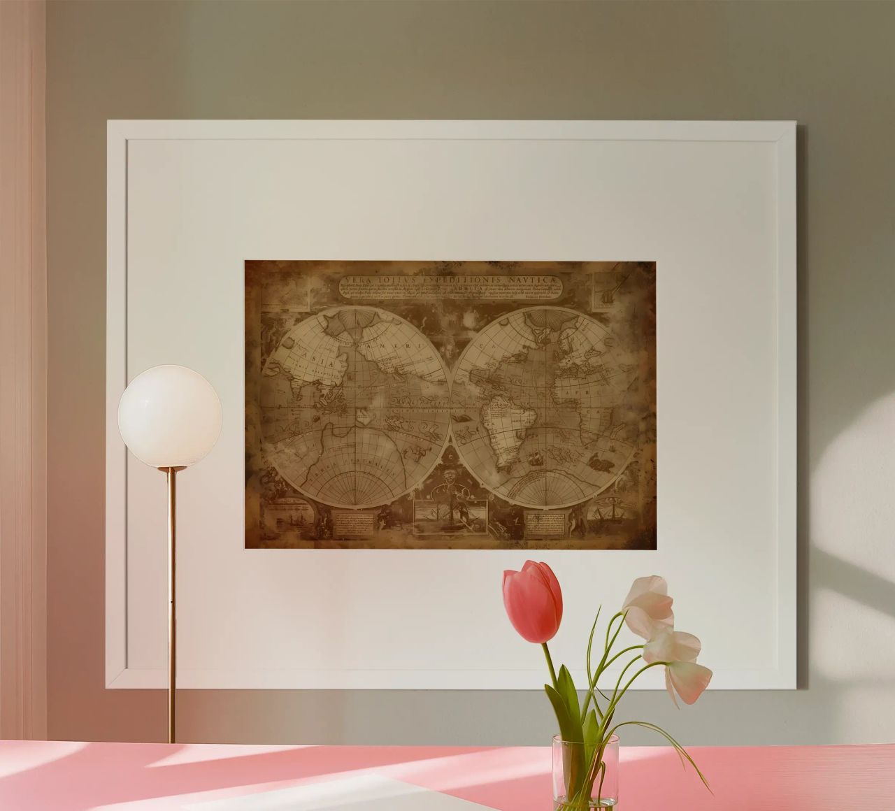 Vintage Map of the World poster by Delaplane