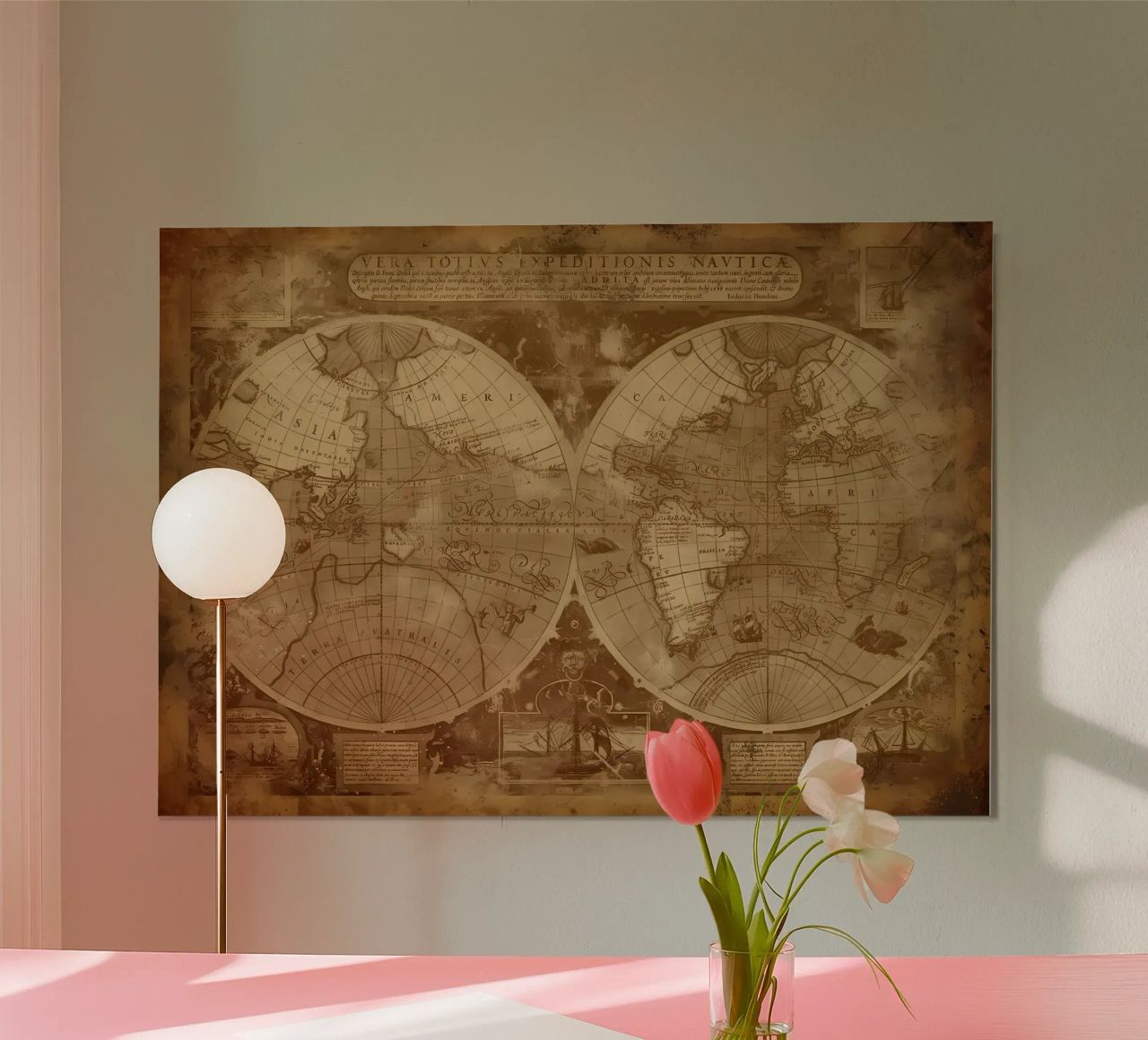 Vintage Map of the World poster by Delaplane