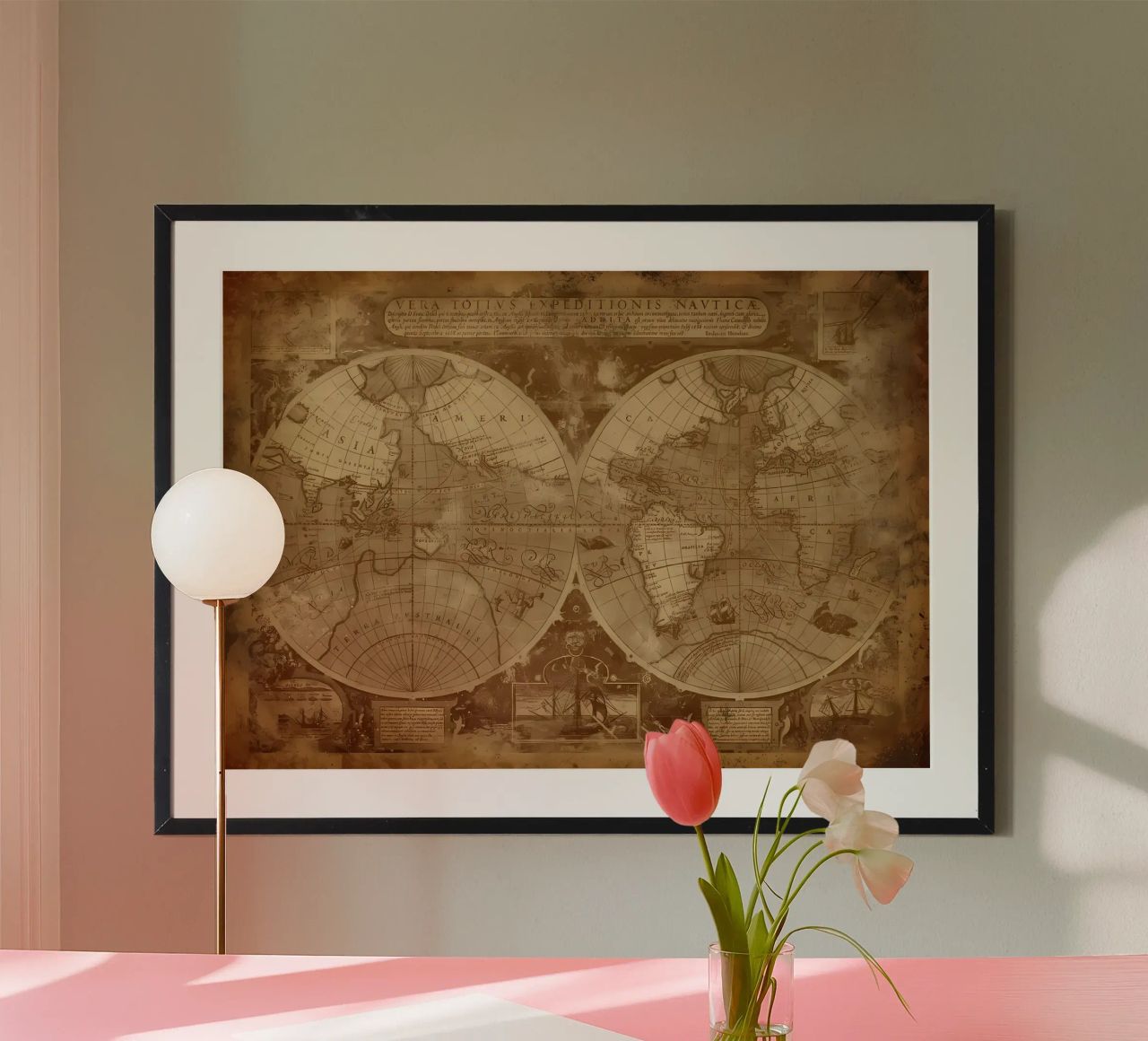 Vintage Map of the World poster by Delaplane