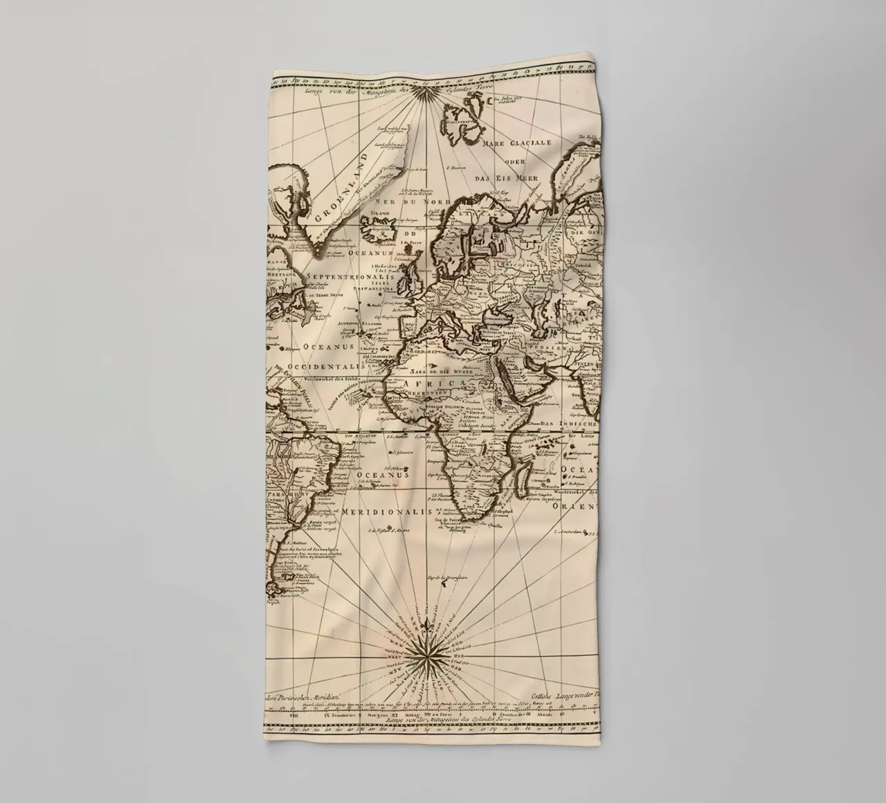 Alte Weltkarte Handtuch von Delaplane