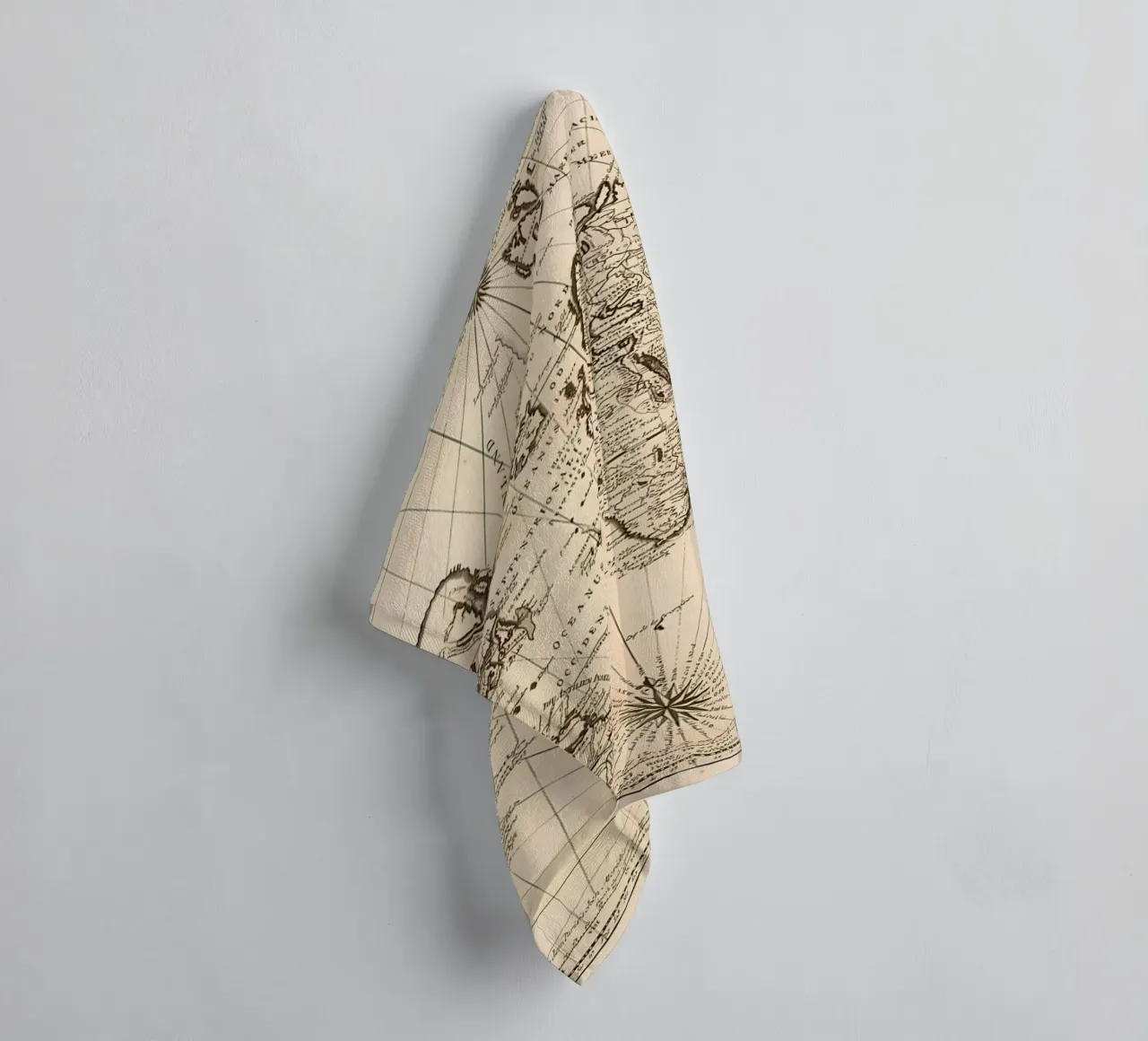 Alte Weltkarte Handtuch von Delaplane