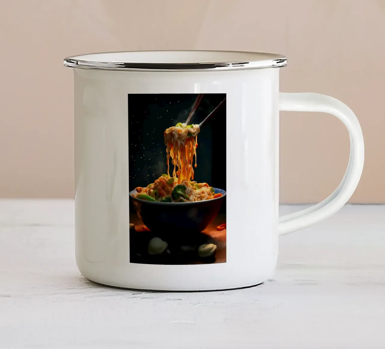 Ramen Giappone Cibo tazza in smalto da Mikesell