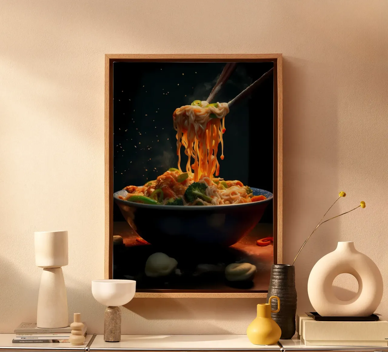 Ramen Giappone Cibo tela con Cornice a cassetta da Mikesell