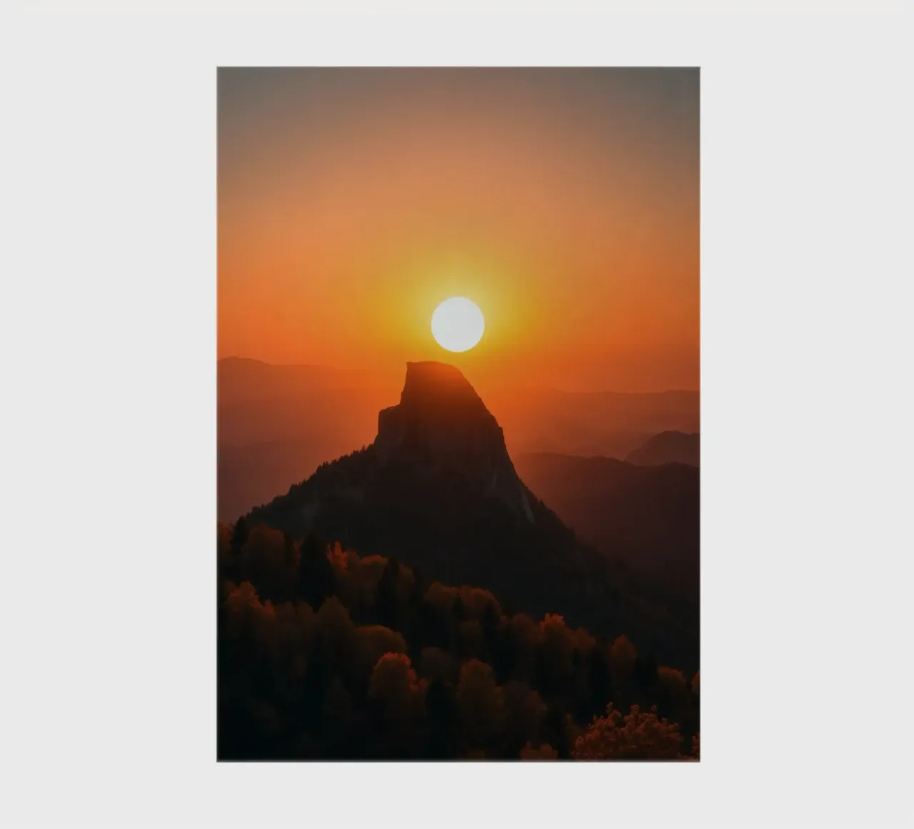 Sunset over a mountain peak with vibrant colors notebook by DesignDoodle