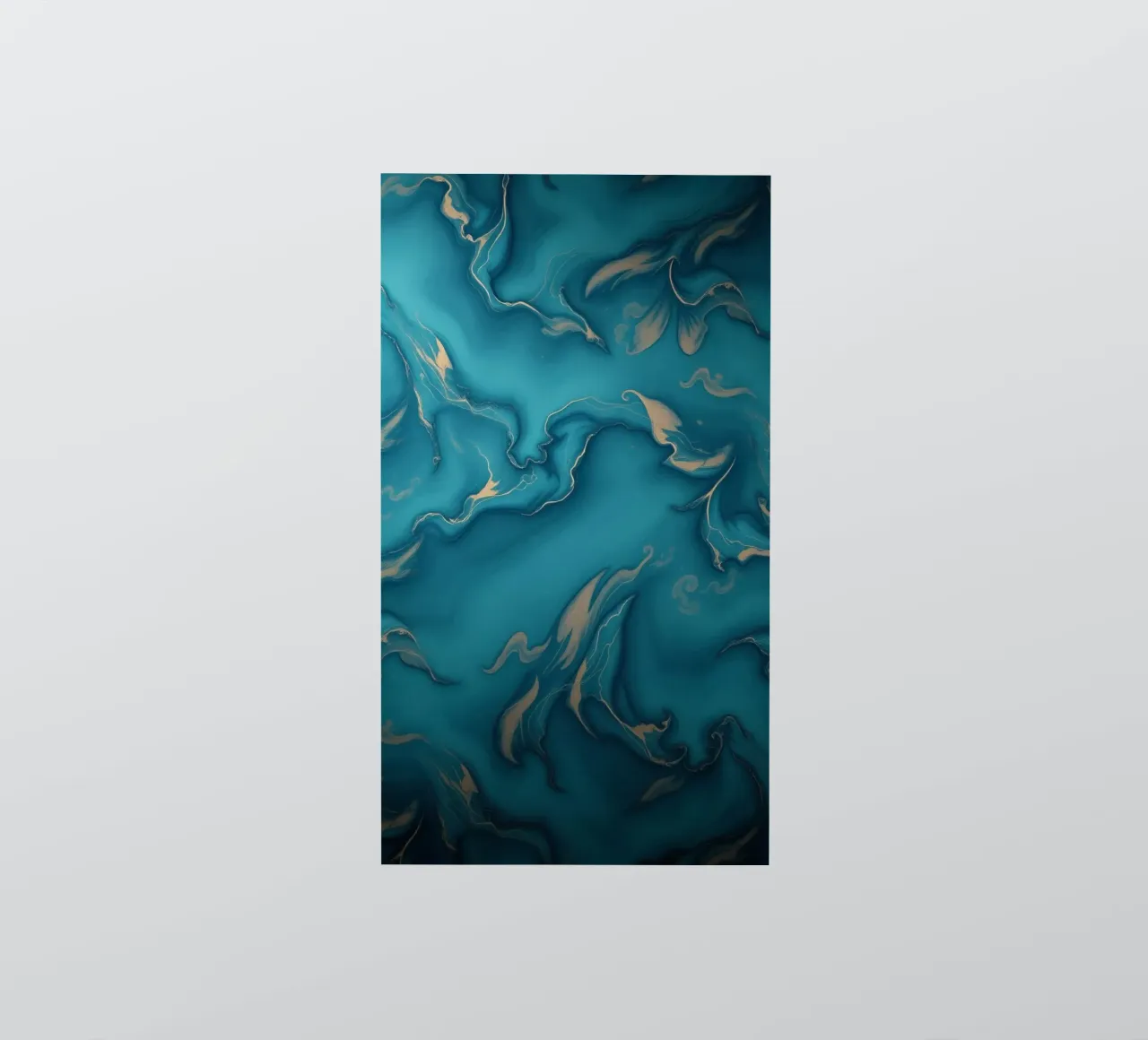 Unique abstract blue and gold marbled with flowing patterns sticker by DesignDoodle