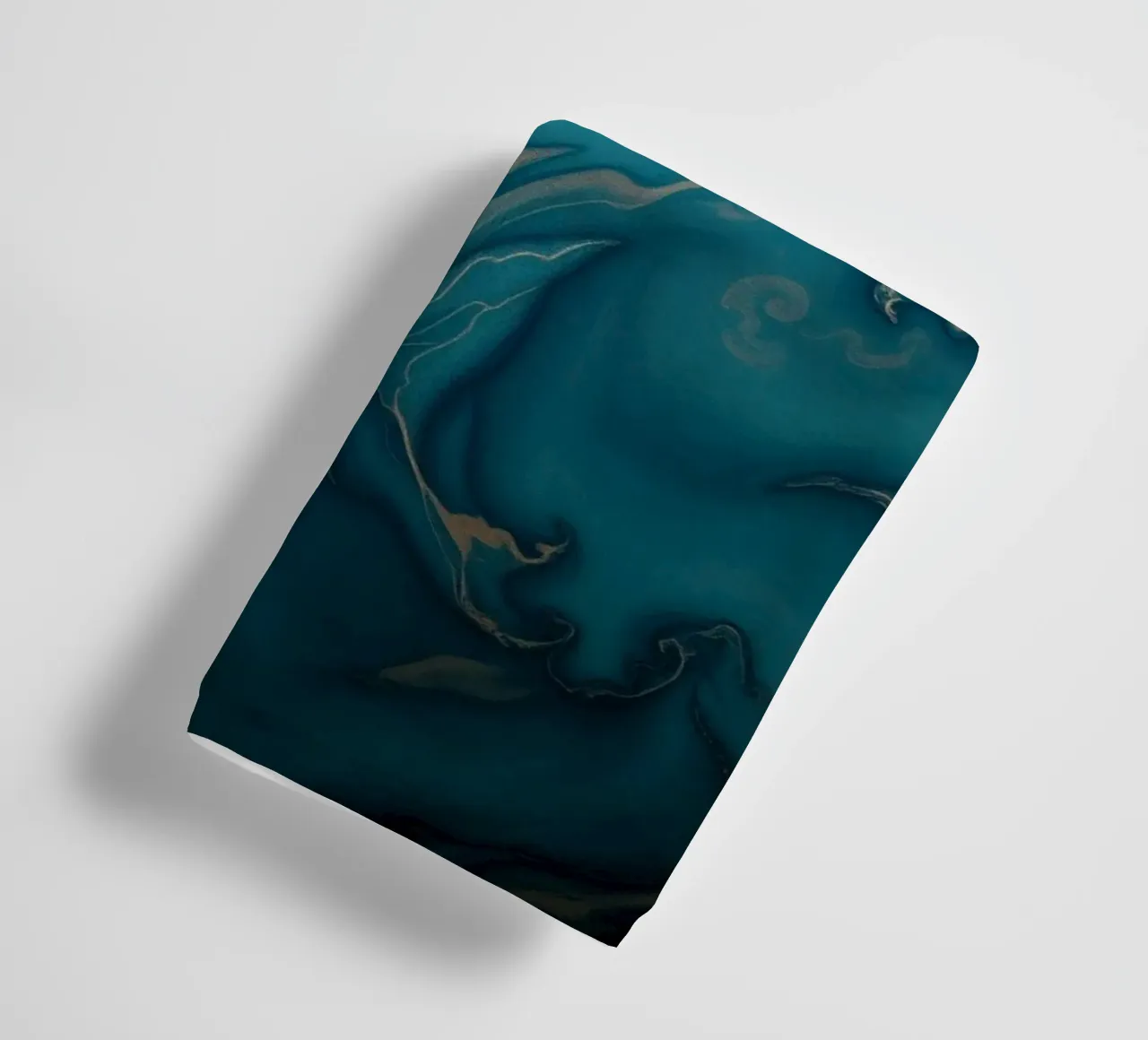 Unique abstract blue and gold marbled with flowing patterns towel by DesignDoodle