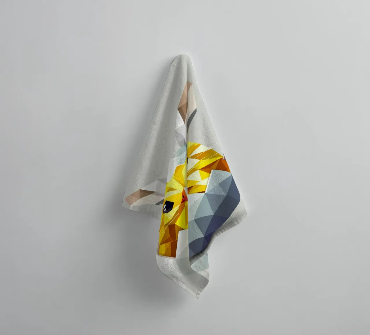 Geometric Easter chick in an egg with bunny ears towel by namosh