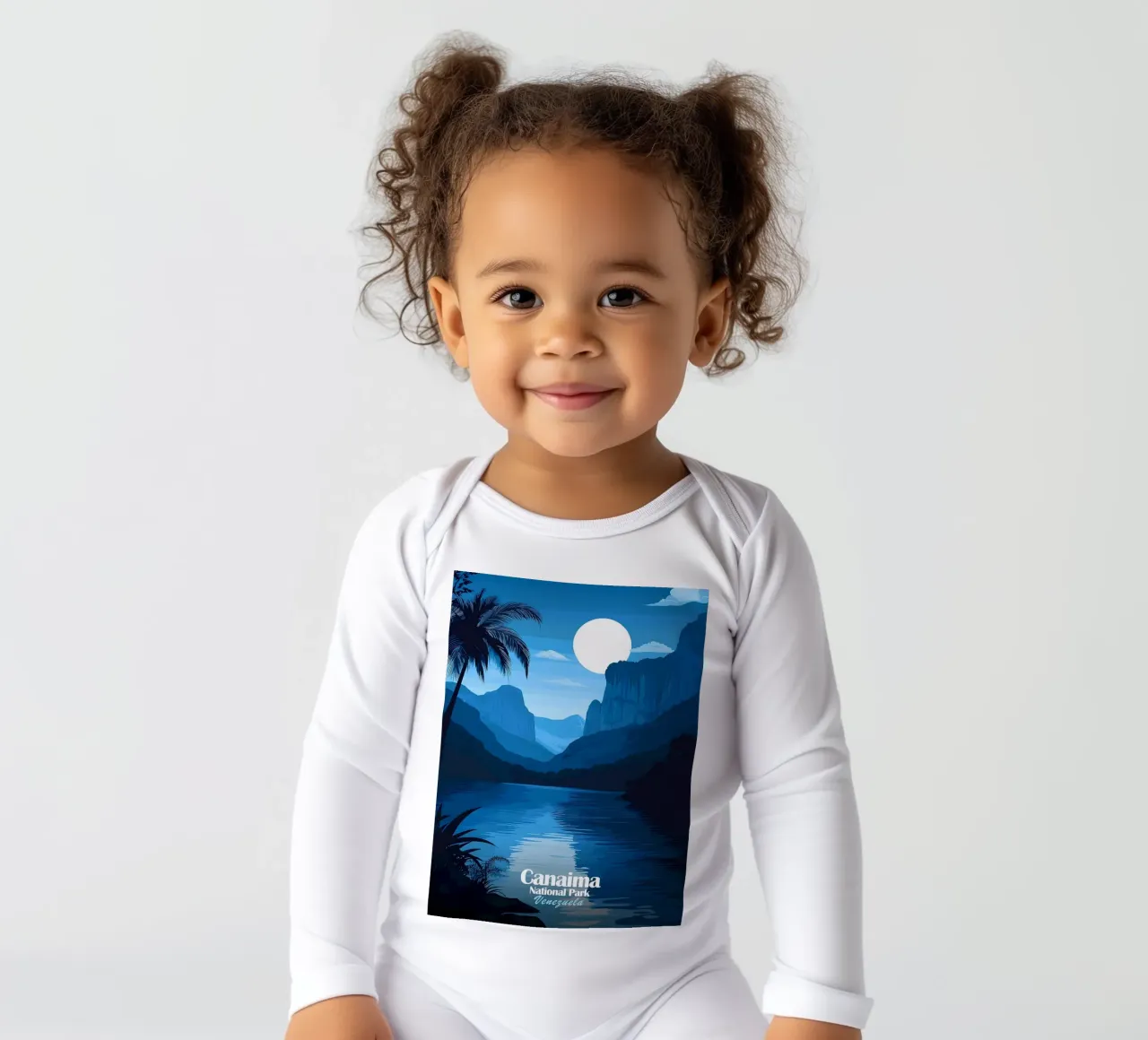Canaima National Park long-sleeve baby romper by Ginnery