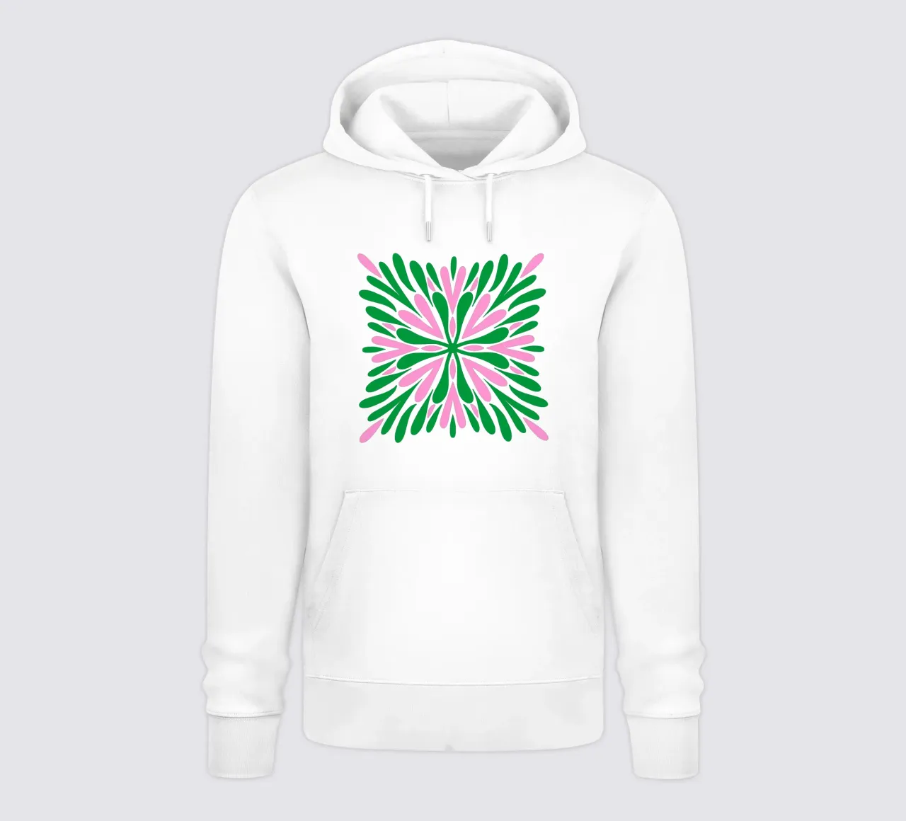 Petali di simmetria moderna - Verde e rosa felpa con cappuccio da Wackapacka