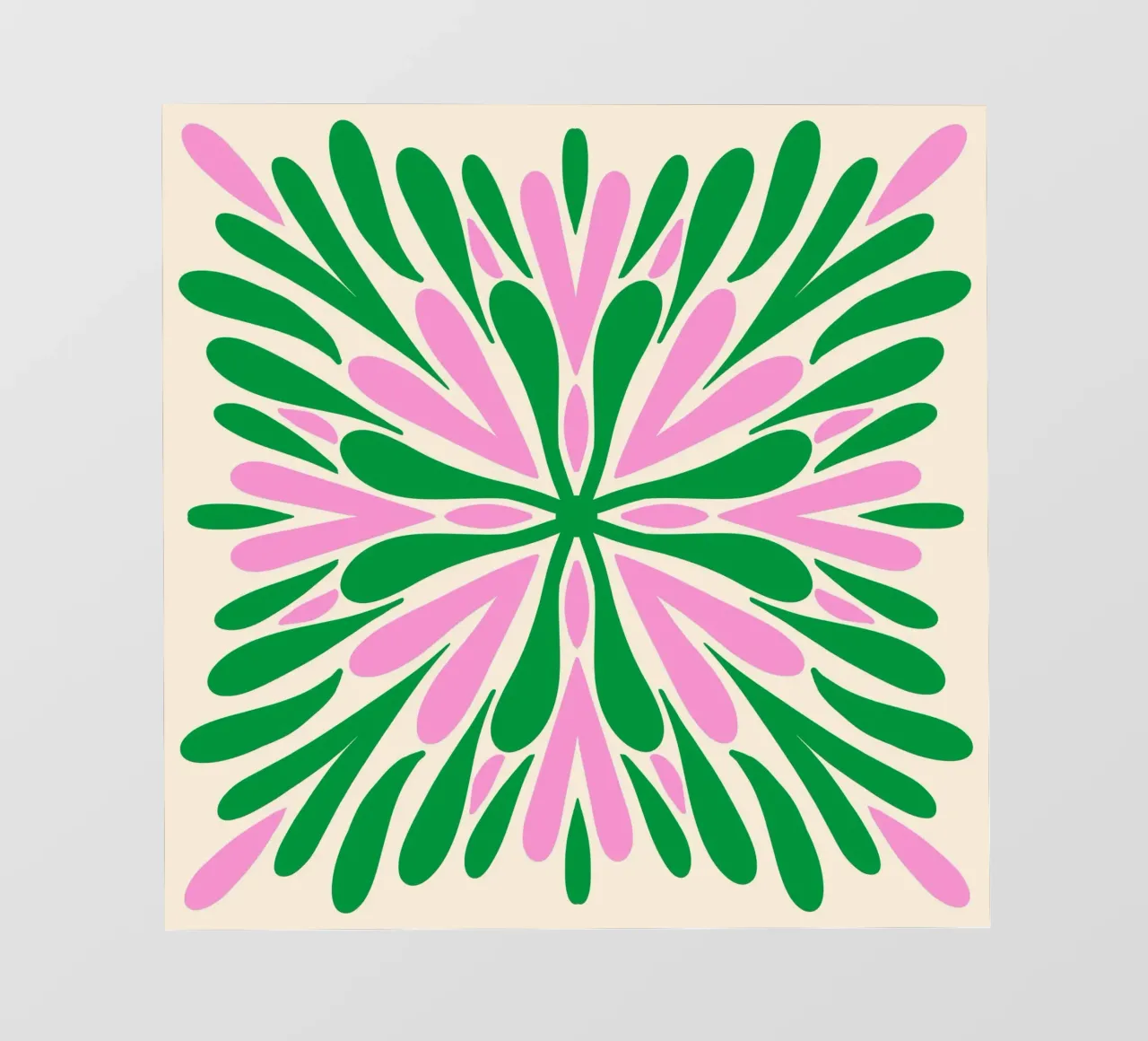 Petali di simmetria moderna - Verde e rosa telo in pvc da Wackapacka