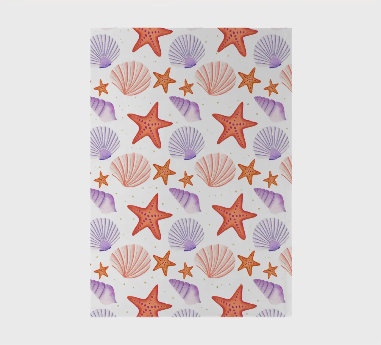 Starfish and shells. Maritime pattern in watercolour notebook by CalliLetters