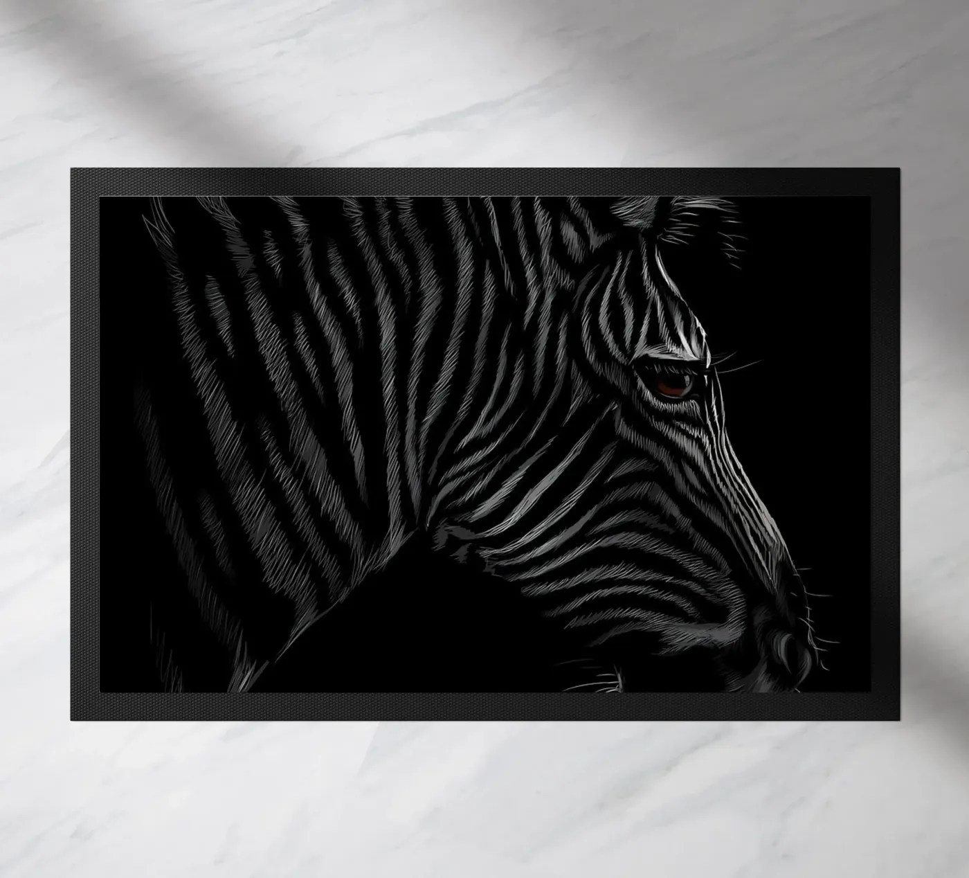 Zebra doormat by Delaplane