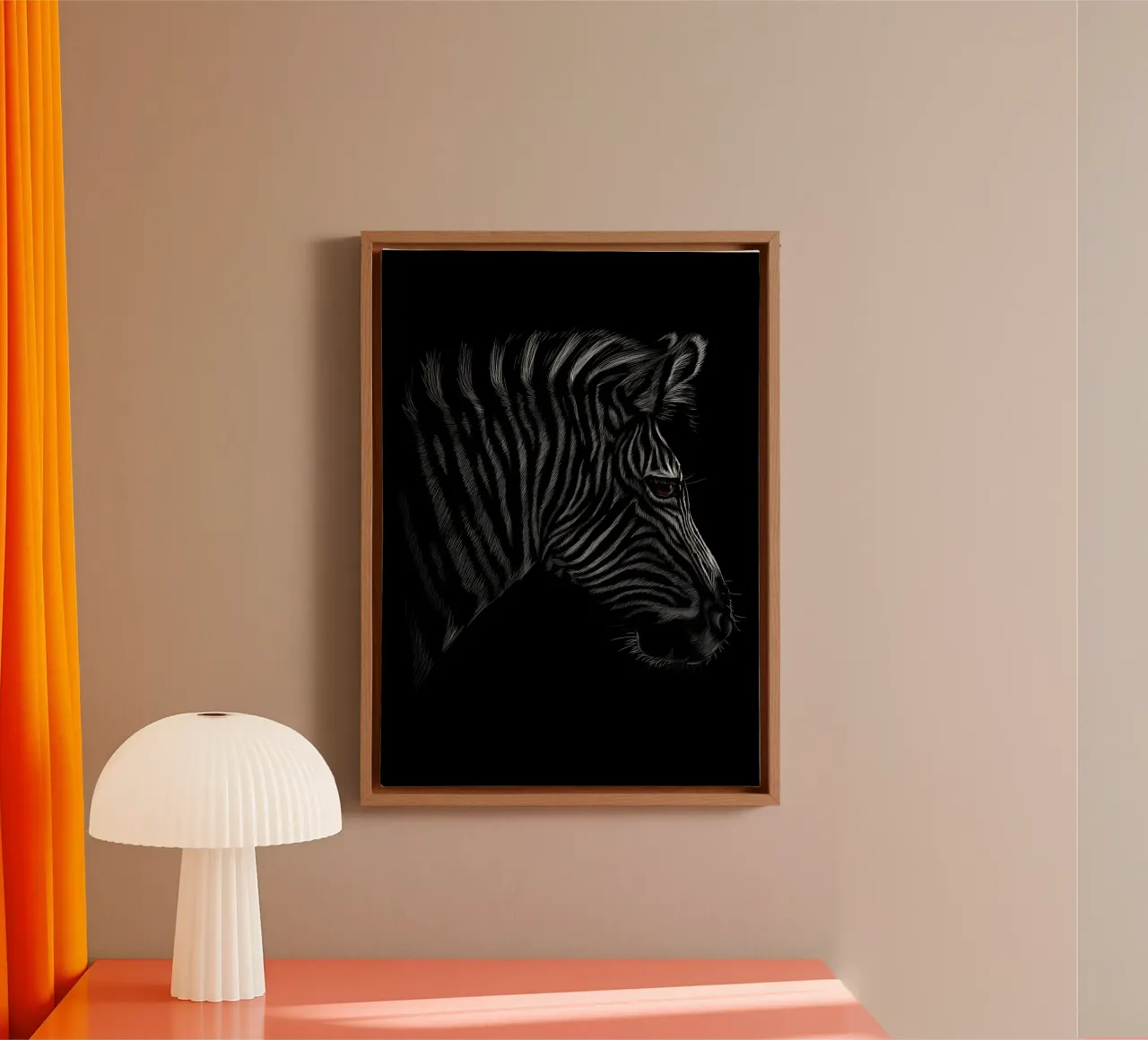 Zebra tela con Cornice a cassetta da Delaplane