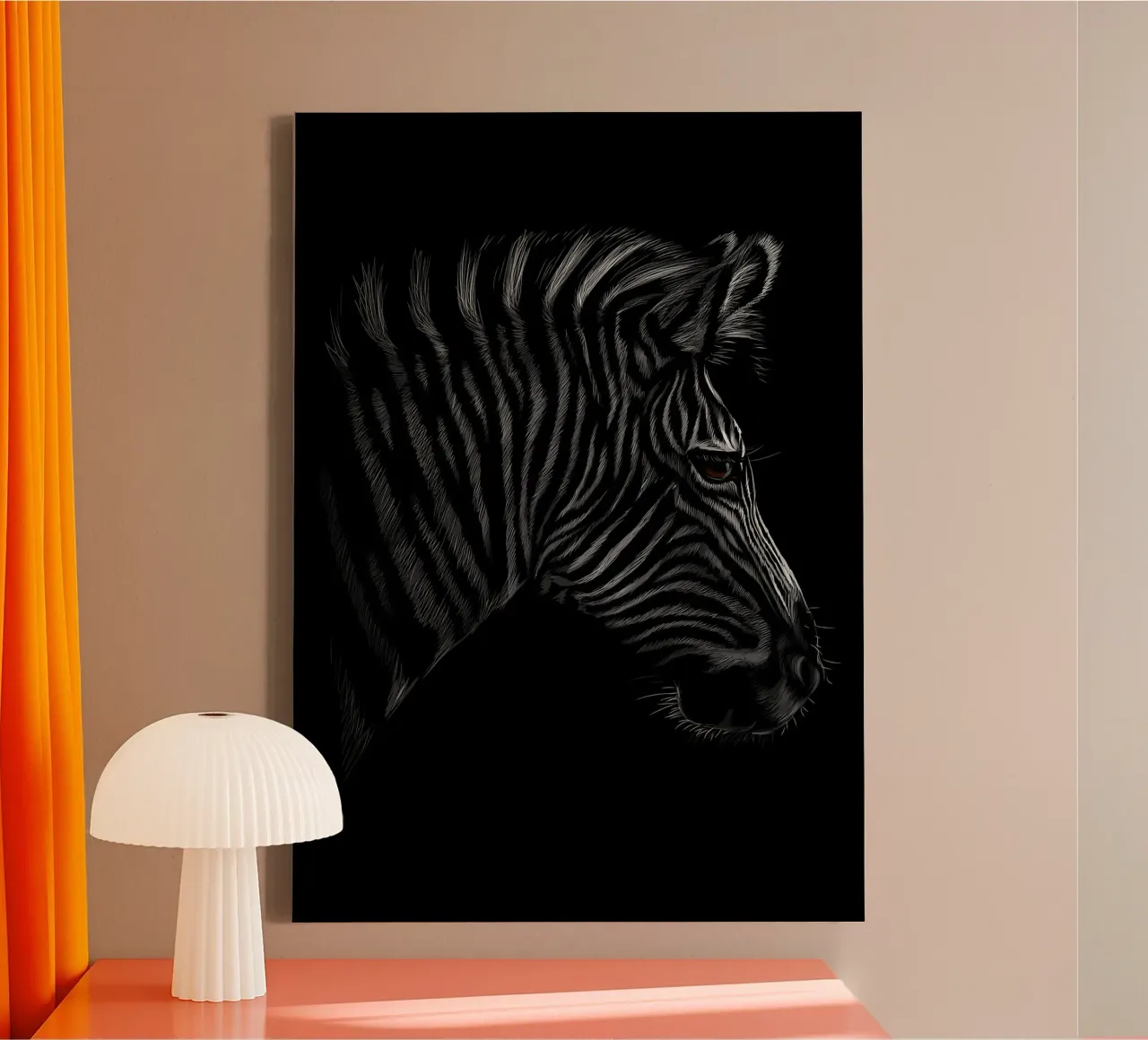 Zebra tela con Cornice a cassetta da Delaplane