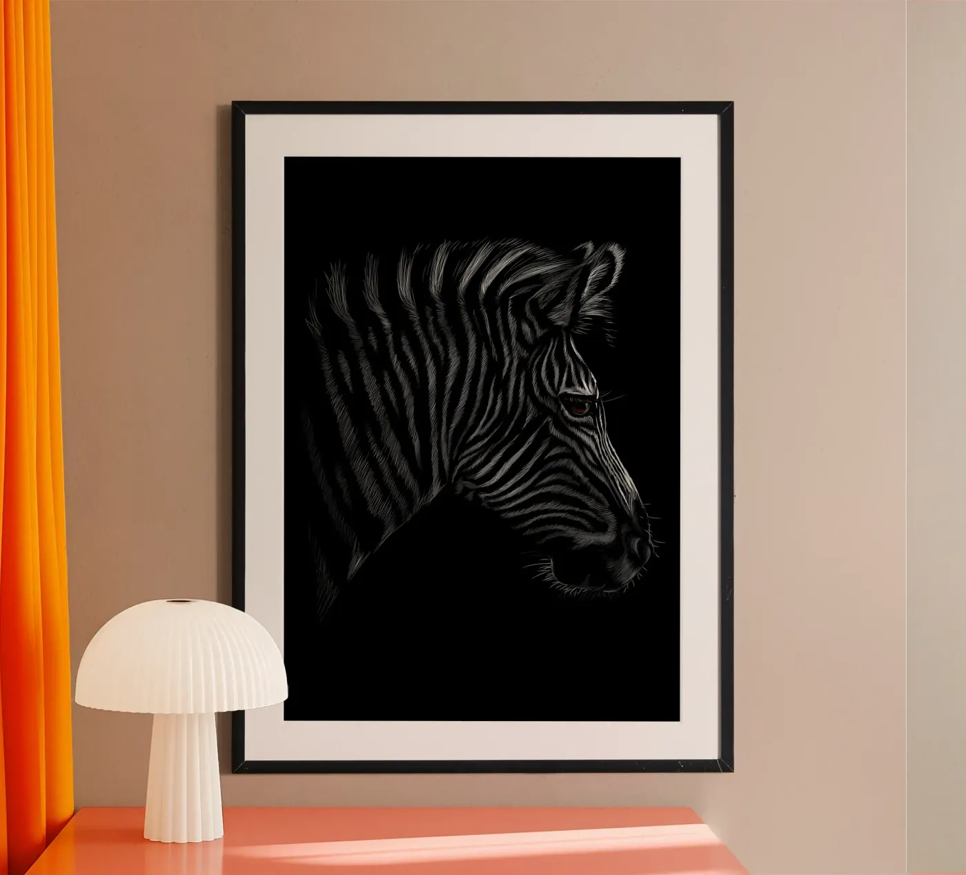 Zebra poster by Delaplane