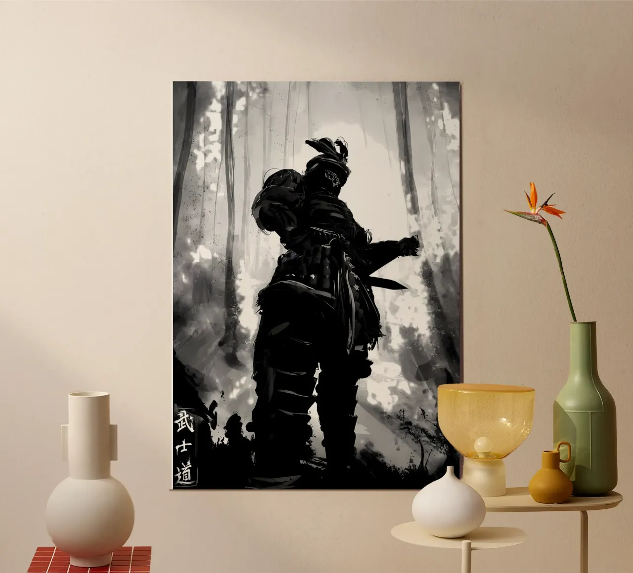 Samurai giapponesi Giappone poster con telaio in legno da Mikesell