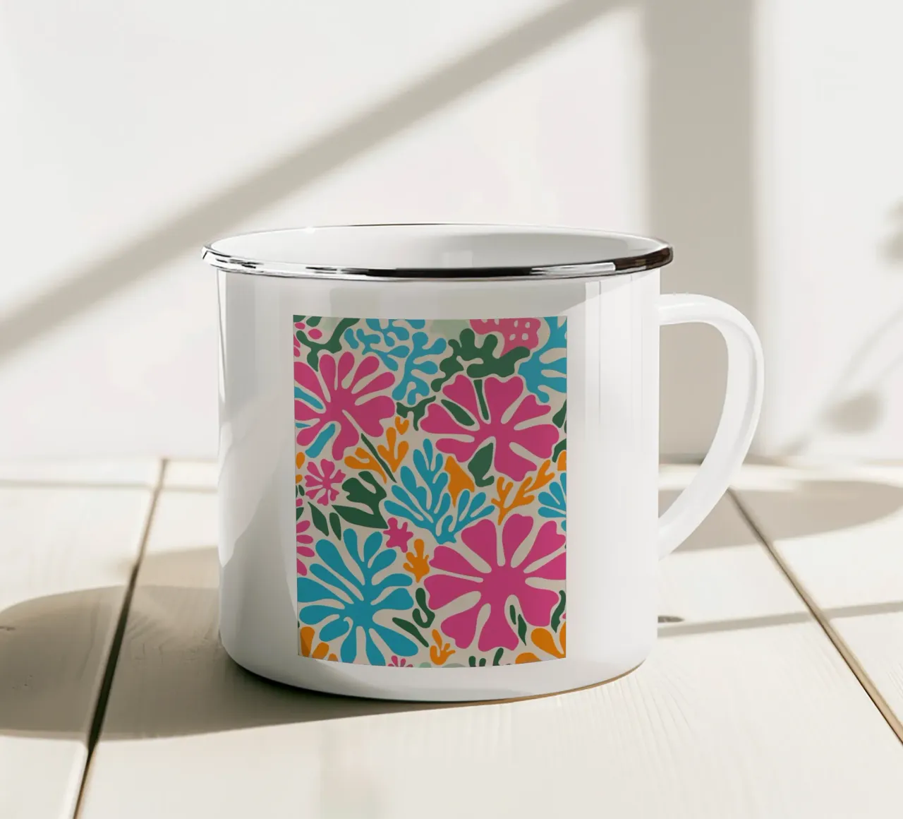 Abstrakte Florale Korallen tazza in smalto da pierosvisuals