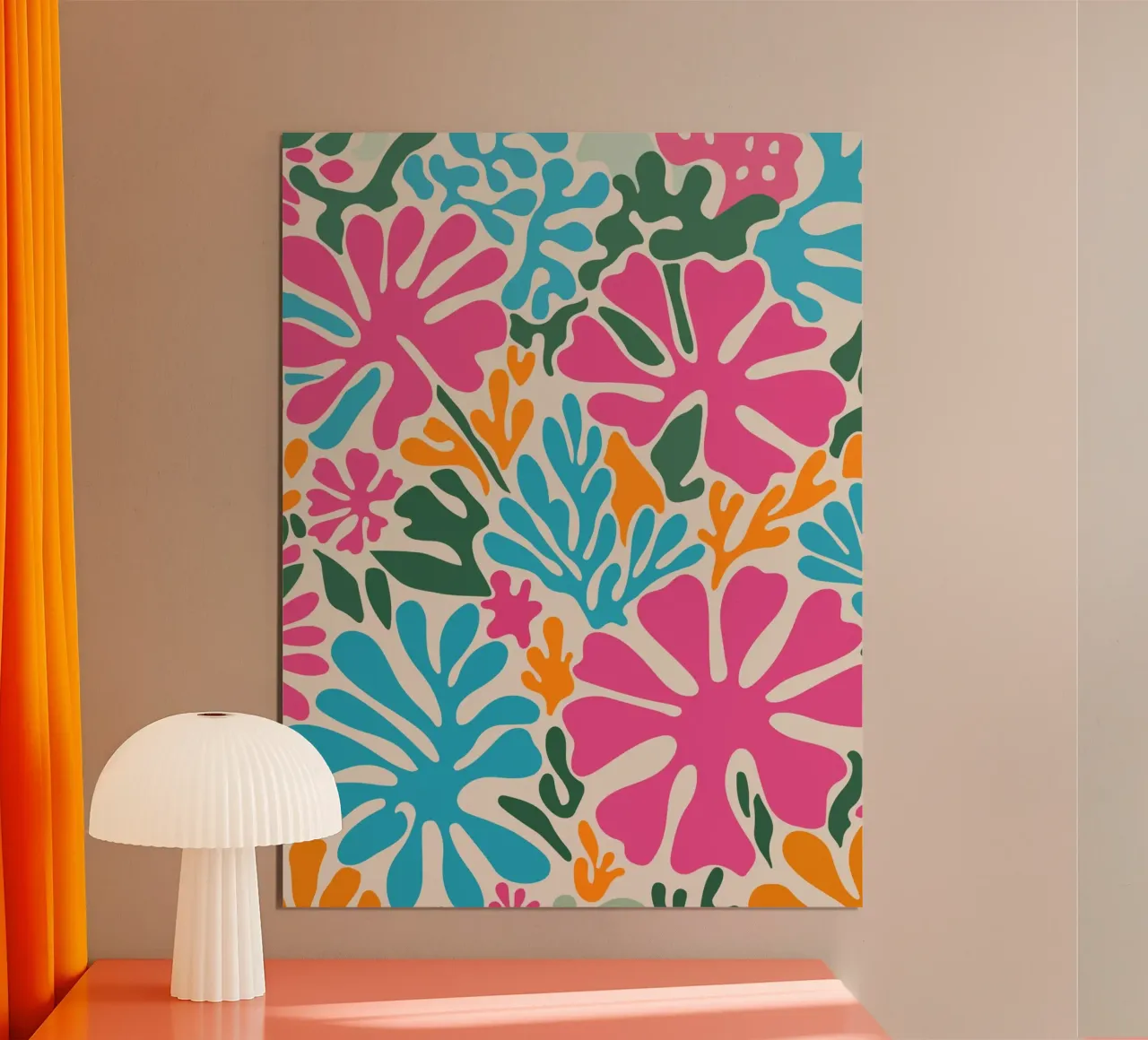 Abstrakte Florale Korallen poster con telaio in plastica da pierosvisuals