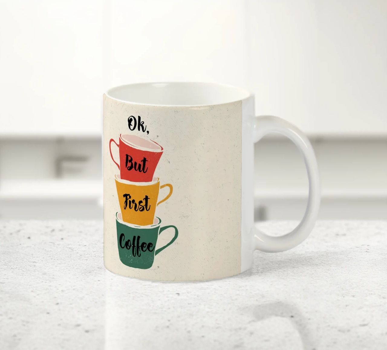 Ok, ma prima il caffè - Arte delle tazze impilate tazza in ceramica da showmemars