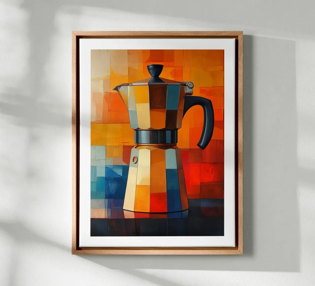 Kleurrijk patchwork koffiezetapparaat canvas met Baklijst van Spice & Style