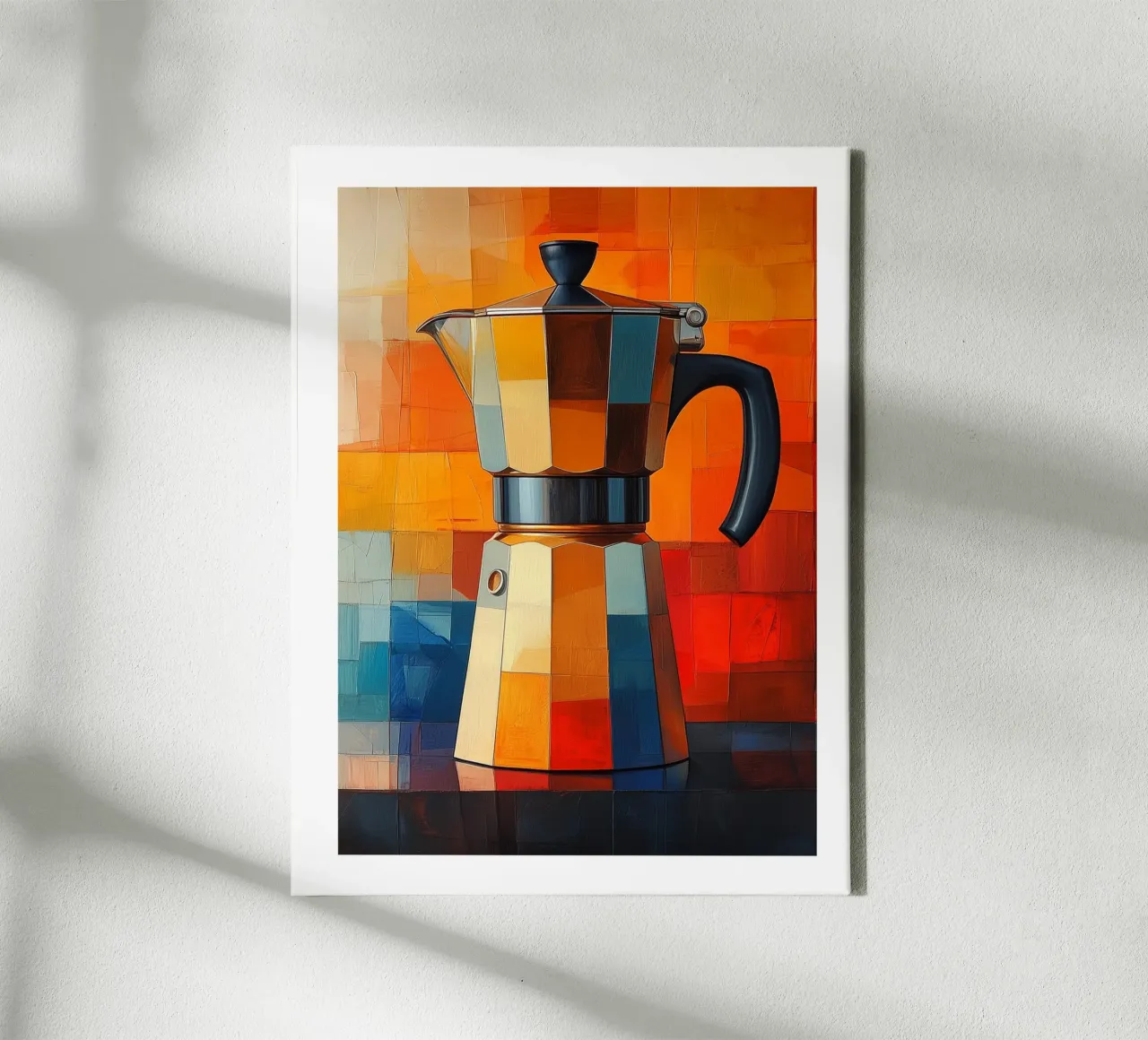 Kleurrijk patchwork koffiezetapparaat canvas met Baklijst van Spice & Style