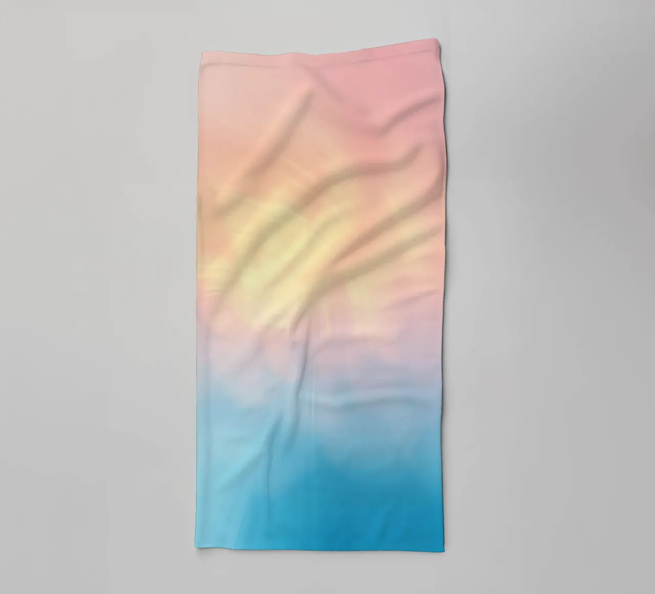 Soft pastel gradient background blending warm pinks and cool towel by DesignDoodle