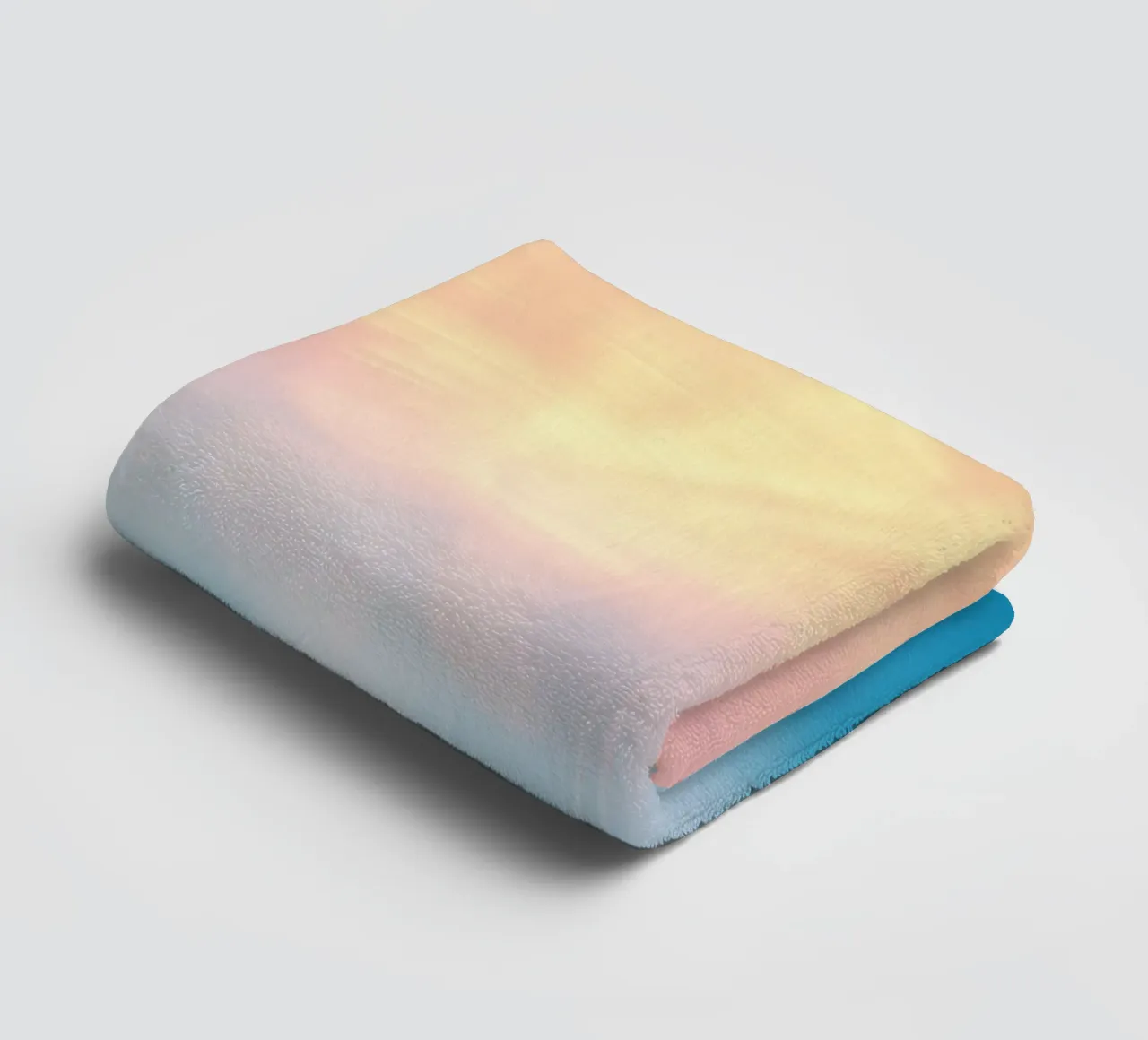 Soft pastel gradient background blending warm pinks and cool towel by DesignDoodle