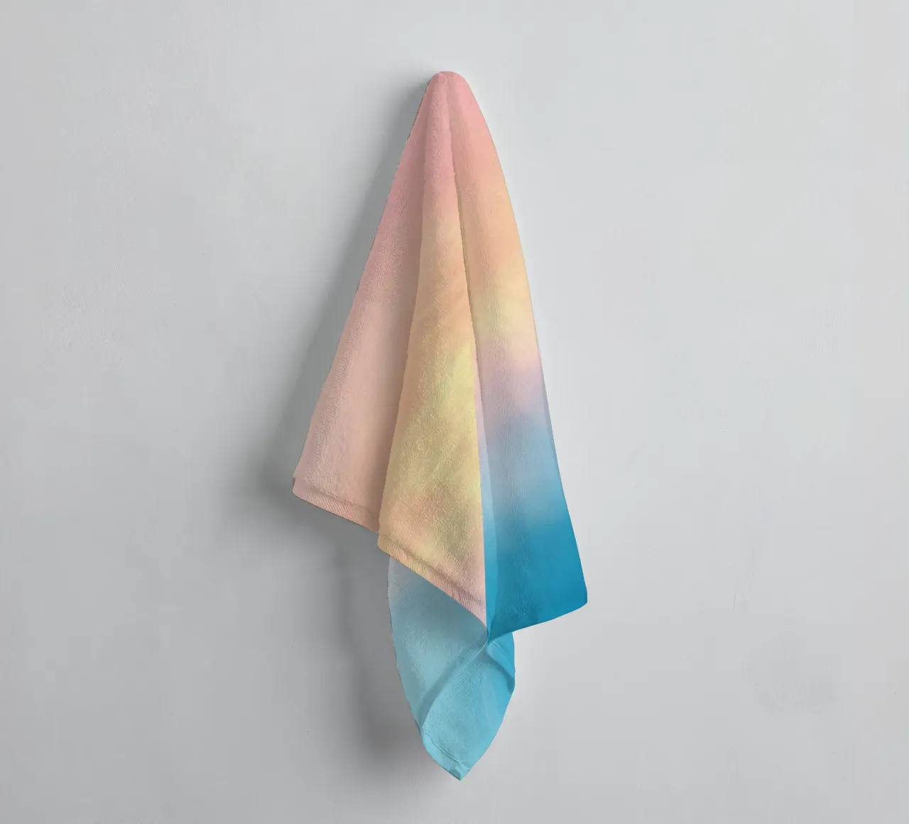 Soft pastel gradient background blending warm pinks and cool towel by DesignDoodle