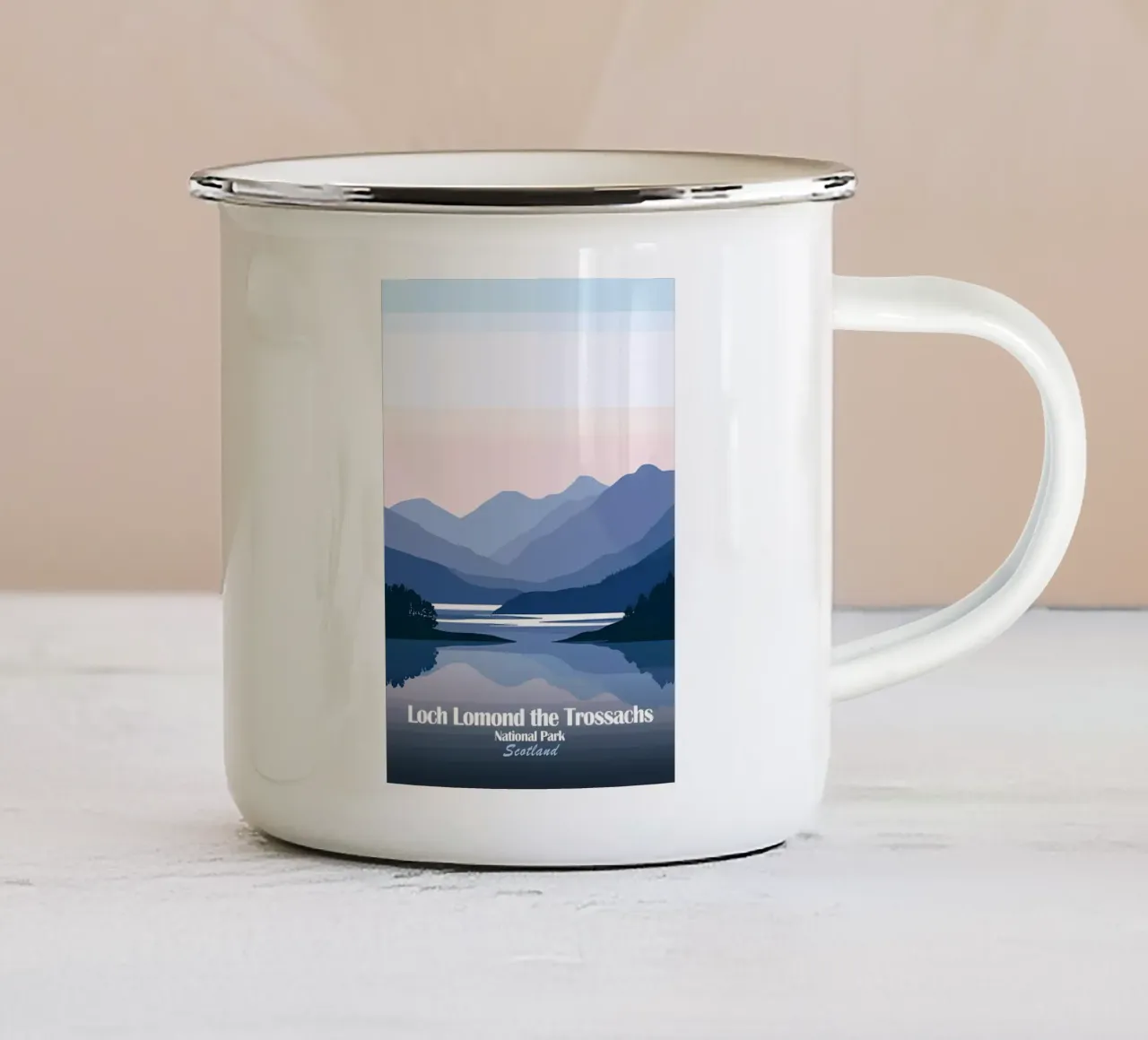 Loch Lomond Le Trossachs tazza in smalto da Ginnery