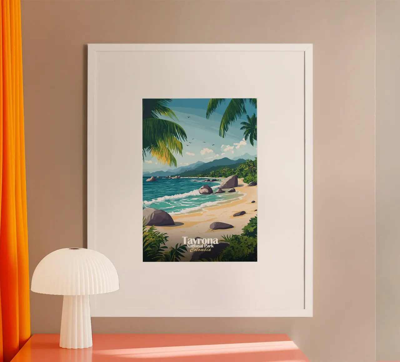 Parco Nazionale Tayrona, Col poster con telaio in alluminio da Ginnery