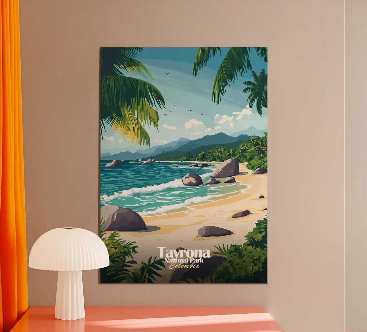 Parco Nazionale Tayrona, Col poster con telaio in alluminio da Ginnery