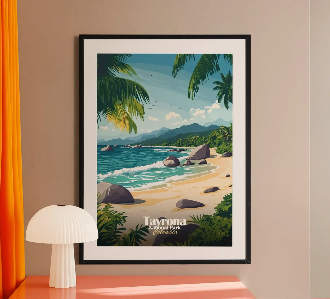 Parco Nazionale Tayrona, Col poster con telaio in alluminio da Ginnery