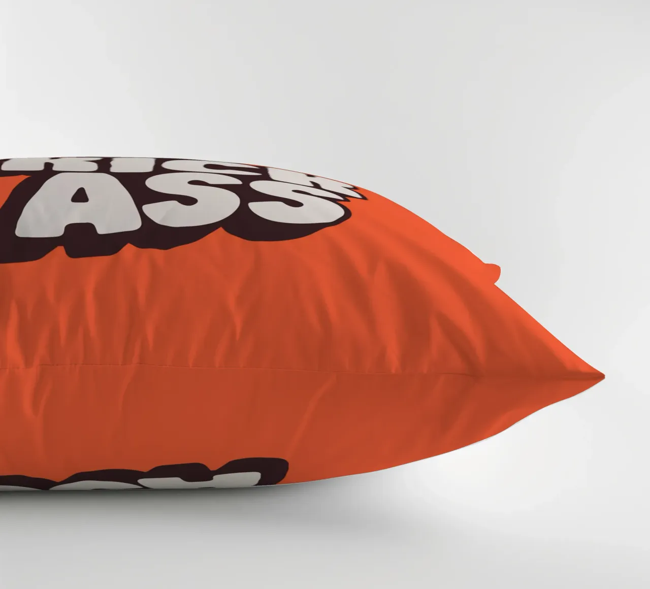 Wake Up Kick Ass Energetic Bold Vibrant Typography Print decorative cushion by THE MOTIVATED TYPE